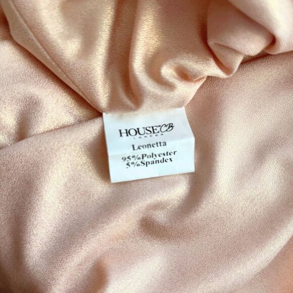 HOUSE OF CB LEONETTA METALLIC PINK COWL NECK OPEN BACK EVENING FORMAL DRESS - S - Picture 11 of 12